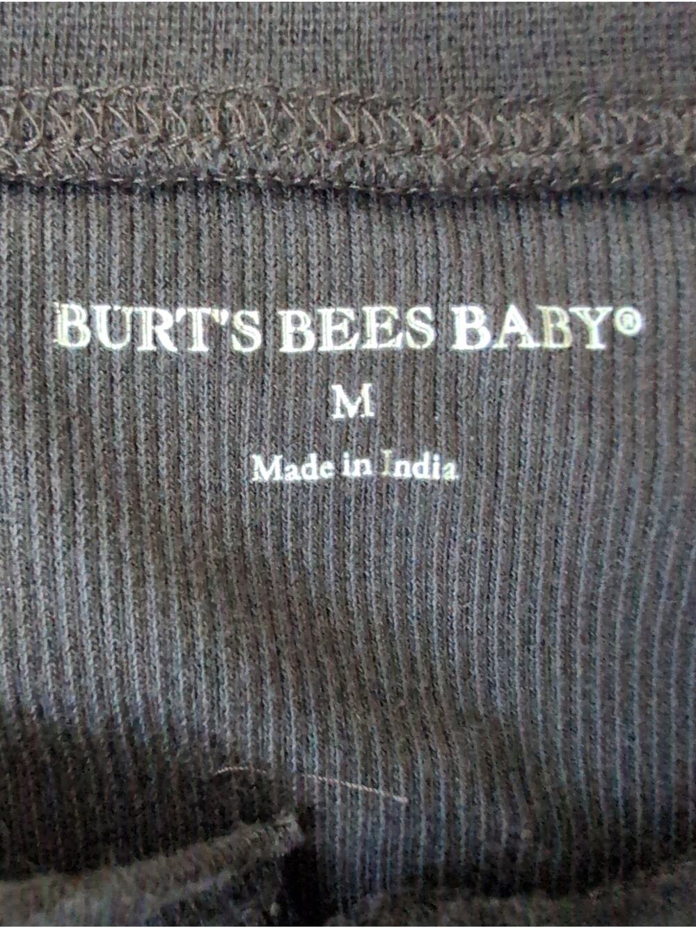 Burts Bees Baby Ribbed Sleep Shirt Mens M Grey‎ Cotton Wood Buttons Henley